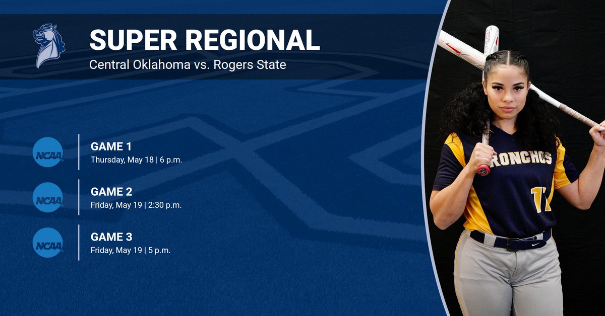 Central Oklahoma visits Rogers State this week for Super Regionals! 

<a href="/UCOSoftball/">UCOSoftball</a> x #RollChos