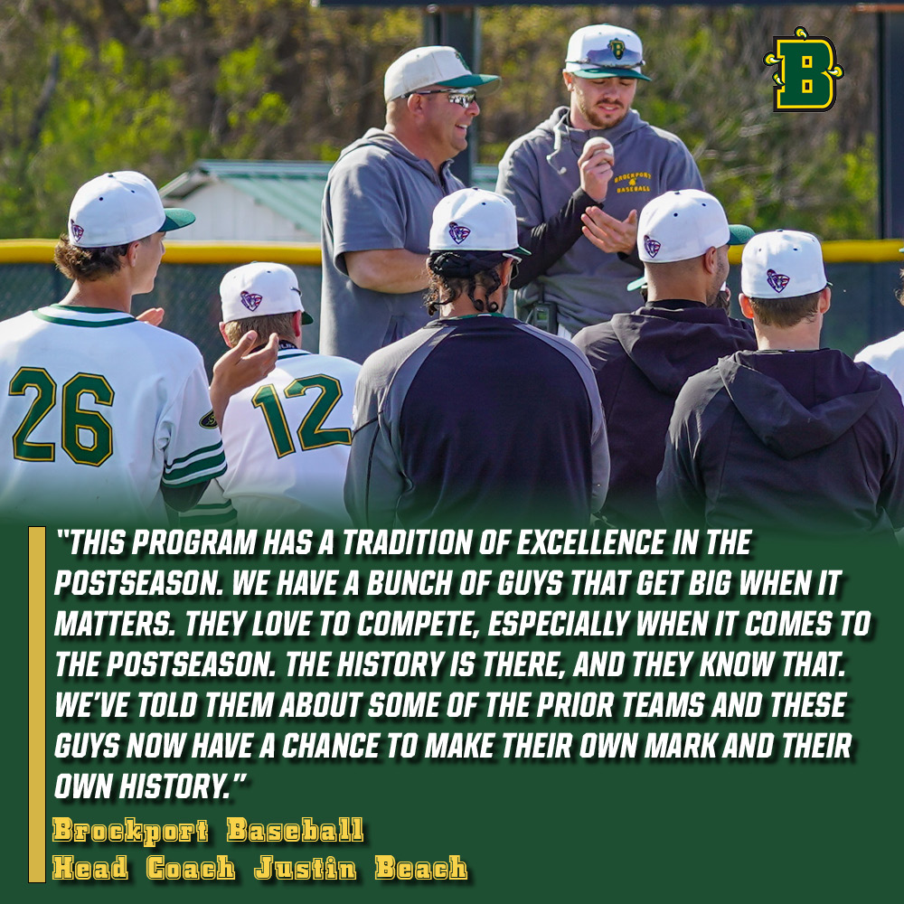 Brockport Athletics (@bportathletics) on Twitter photo "We’ve told them about some of the prior teams and these guys now have a chance to make their own mark and their own history."
-- Head Coach Justin Beach
<a href="/BportBaseball/">Brockport Baseball</a> | ⚾️🦅| #d3baseball "We’ve told them about some of the prior teams and these guys now have a chance to make their own mark and their own history."
-- Head Coach Justin Beach
<a href="/BportBaseball/">Brockport Baseball</a> | ⚾️🦅| #d3baseball