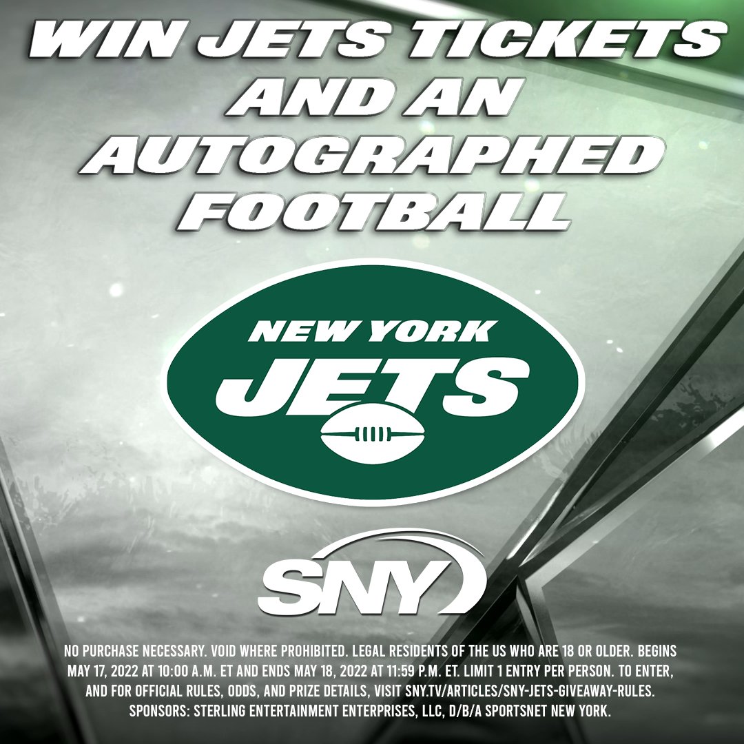 snyjets's tweet photo. 🚨 GIVEAWAY 🚨

For your chance to win a pair of tickets to the New York Jets' home opener on September 11, PLUS an autographed Jets football, RETWEET this post and make sure you're following @snyjets!

@nyjets single game tickets are on sale now: https://t.co/y4cdO0ZQMQ https://t.co/pt3vPzEdeq