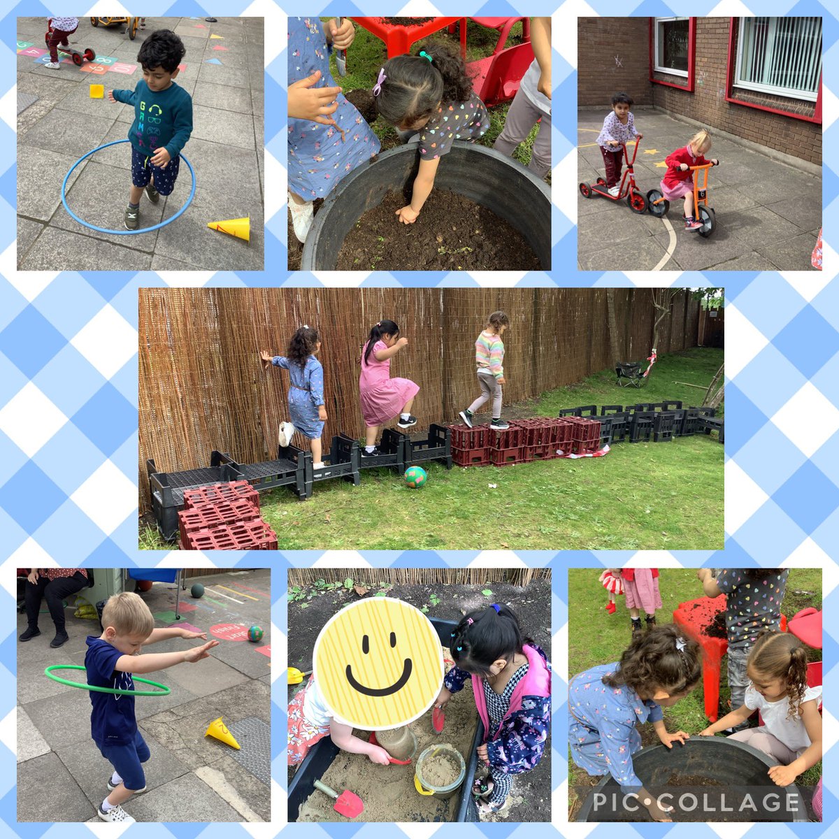 SacredNursery's tweet photo. We have had lots of fun outside today in the sunshine! ☀️
We used different fine and gross motor movements too. The children also found lots of insects in the mud when in the mud kitchen. #SH7Nursery #SH7PE #SH7Science https://t.co/lCnWgfI8gr