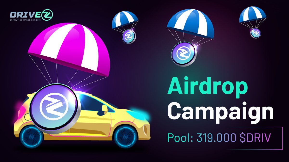 DRIVEZ - AIRDROP CAMPAIGN

🎉Airdrop: DRIVEZ APP

🏆Total airdrop pool: 319.000 $DRIV
🥇Value: 100 $DRIV
⚡️Referral: Top 300

🔥Join Now: t.me/DRIVEZAirdropB…

#DRIVEZ #DriveToEarn #NFTDAO #GameFi #Web3 #CommunityFi
