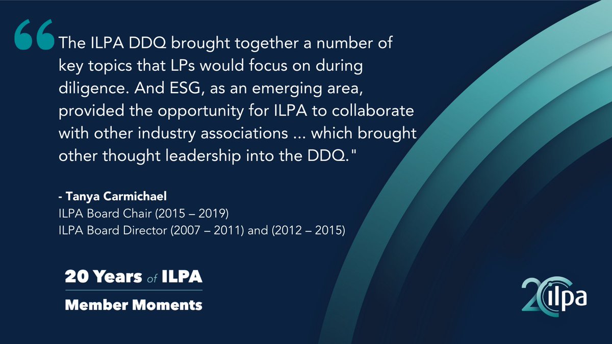 Tanya Carmichael, former ILPA Board Chair, talks about how ILPA’s best practices came to life as ILPA worked to incorporate ESG into the ILPA DDQ in partnership with other industry stakeholders. 
youtube.com/watch?v=082Me2…
