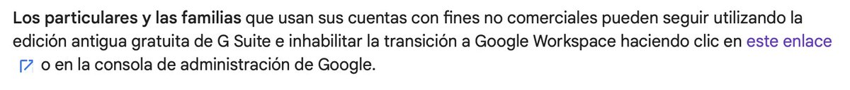 HumanizaCom's tweet photo. Para quien aún tenga cuentas de Google G Suite Legacy para uso personal, podréis seguir usándolas gratuitamente haciendo un opt-out de la transición a Google Workspace mediante este enlace:
https://t.co/YeMIIVI7LF https://t.co/eVsgUZmEN6