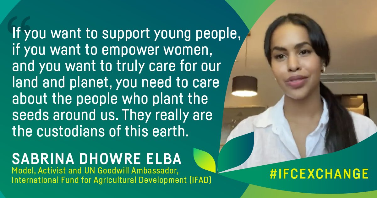 Tune into #IFCexchange now to hear from <a href="/Sabrinadhowre/">Sabrina Dhowre Elba</a> and her call to action to step up support for rural communities in Somalia and across Africa. wrld.bg/fyiV50Jb43q
