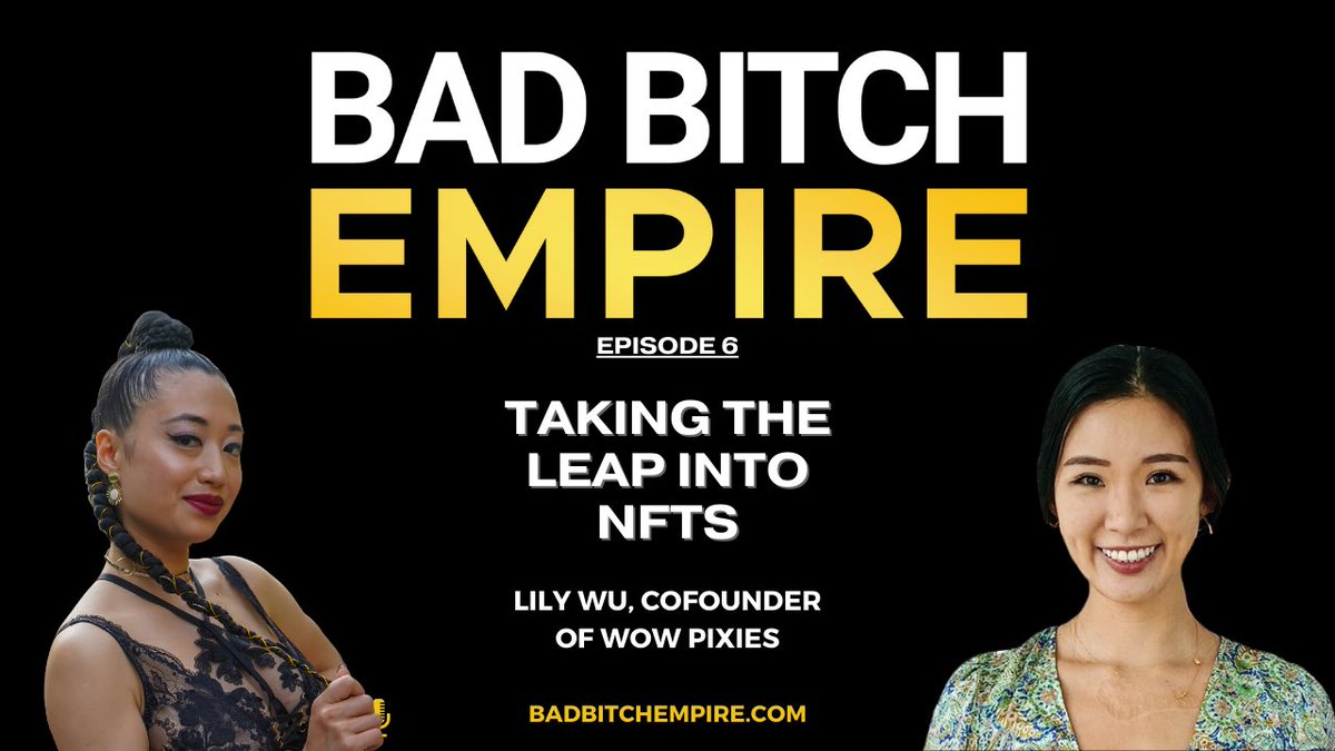 Loved chatting with @nftlily <a href="/WoWPixiesNFT/">PIXIES WORLD 🧚‍♀️ MINTING NOW</a> on the <a href="/badbitch_empire/">BAD BITCH EMPIRE👑</a> podcast! Talking overcoming rejection, taking unapologetic action, and leveraging our collaborative advantage as women in web3 👑👯‍♀️💰 badbitchempire.com/podcast