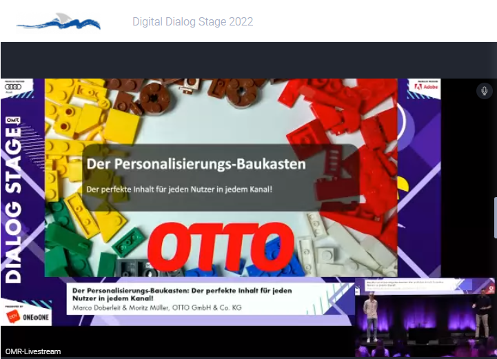 ONEtoONE_de's tweet photo. "Produktinformation beginnt immer beim User-Problem" Marco Doberleit&Moritz Müller, @OttoGroup_Com auf der #Dialogstage #OMR22 über den #Todesstern, #pushnotifications und #Personalisierung bei @otto_tech. Auf #DigitalDialogStage Aufzeichnung&Präsi holen: https://t.co/UjrNkF6PQb https://t.co/gblnI1rizW
