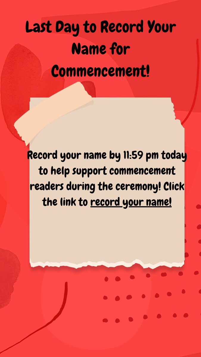 For our SPS students walking at Commencement this weekend, please record the pronunciation of your name! It's a great way to support our Commencement readers as they prepare to correctly read your name during the ceremony. It's fast and easy: nam10.safelinks.protection.outlook.com/?url=https%3A%…