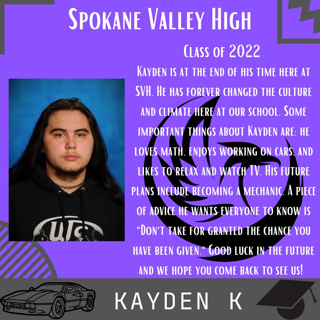 Congrats to our next senior. Kayden will be missed at our school but we look forward to seeing what the future brings. Good luck. #grad2022🎓  #future #svh #wvsd #spokane #nextsteps