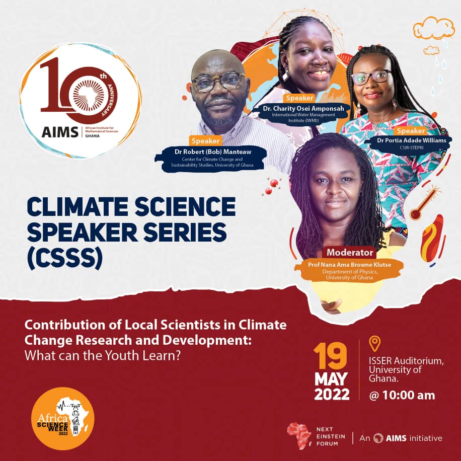 gamelmag's tweet photo. Join the Climate Science Speaker Series tomorrow at the ISSER Auditorium, University of Ghana, as part of Africa Science Week Ghana celebrations. You may also join the session online. Register at https://t.co/nFnKA3wddD for virtual participation #ASWGhana #AfricasEinsteins #Sci4D https://t.co/hLot8wsZWD