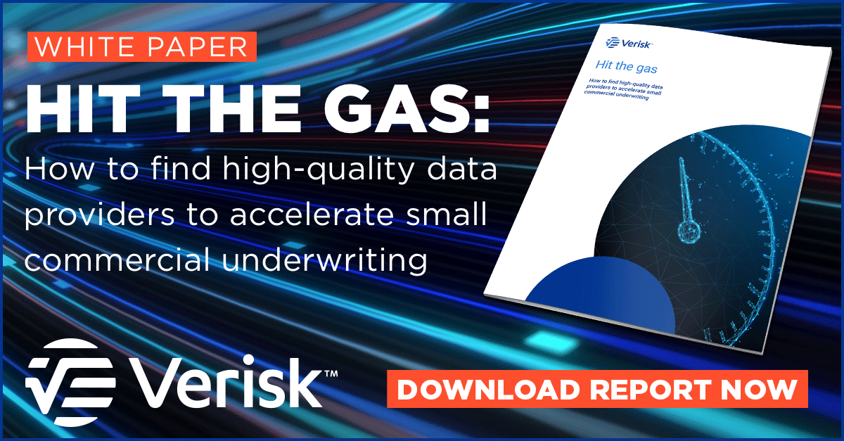 BusInsMagazine's tweet photo. The right #data provider can put your #smallcommercial #underwriting business in the fast lane to #growth. Learn how with insights from @Verisk. https://t.co/jjqVvD5zbl