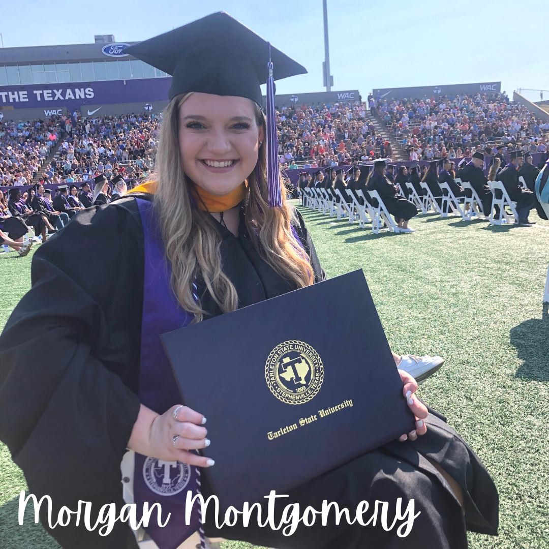 Tarleton_KINE's tweet photo. A couple of our incredible GAs graduated!🎉

Morgan has been a part of our team since January '21.
She has been our Social Media Coordinator and managed our accounts during her time here.
Now Morgan has graduated with her M.S. in Sport Administration🙌
#TeamKINE will miss you! https://t.co/tSy79480lI