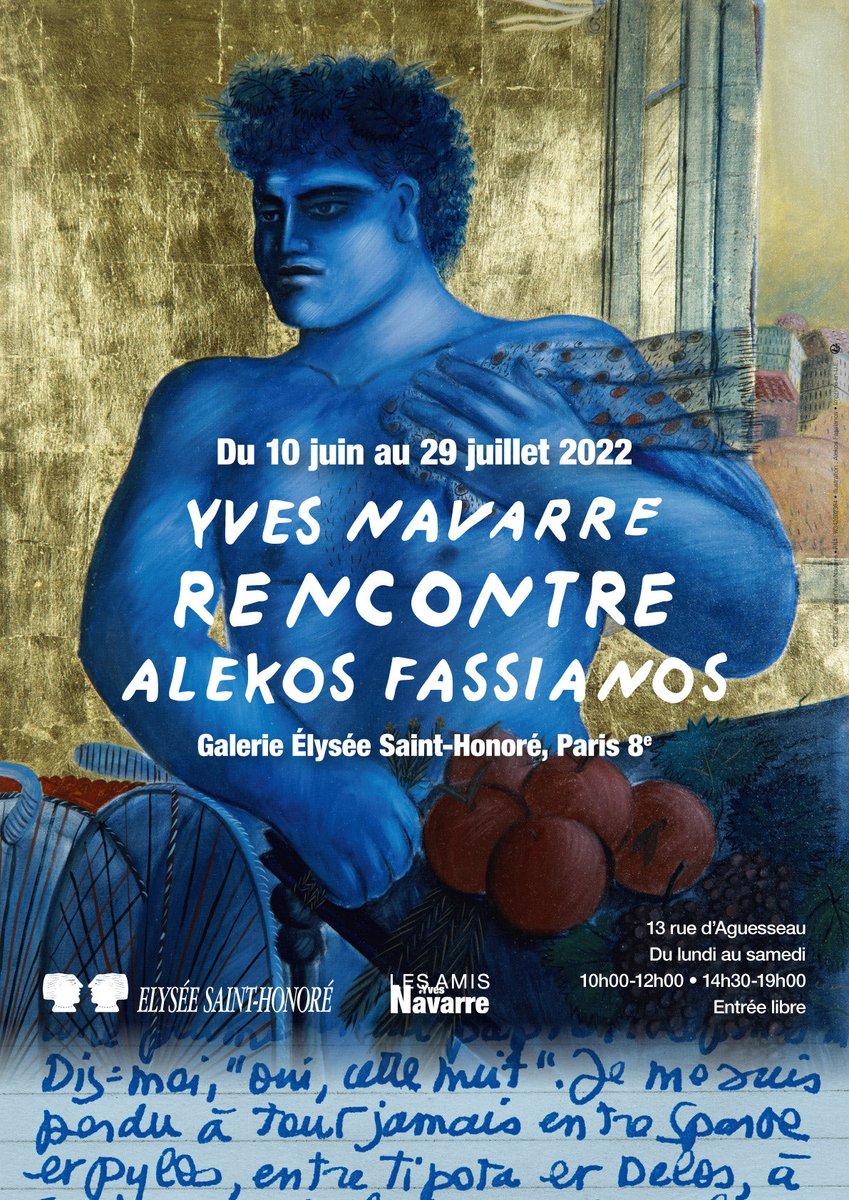 DeeperGreece's tweet photo. Alekos Fassianos exhibition in Paris, 10 June -29 July: Galerie Élysée Saint-Honoré
13 rue d'Aguesseau, Paris 8th
Corner of Aguesseau and Montalivet streets
Monday to Saturday • 10:00-12:00 and 14:30-19:00.
Closed on Sundays and public holidays. #Fassianos https://t.co/zs3pgY56Gf