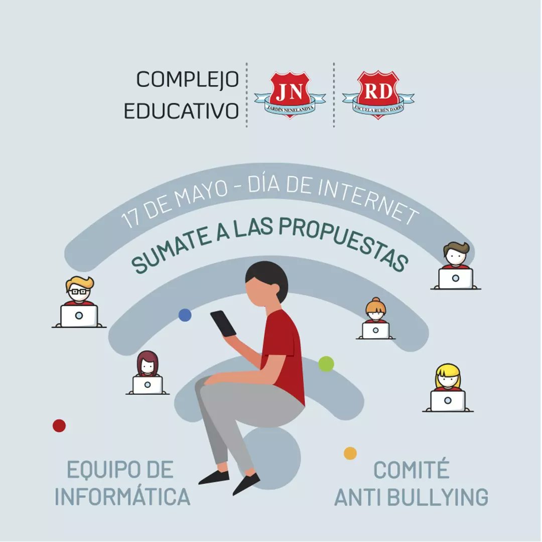 ComplejoEdu's tweet photo. #díainternacionaldeinternet 
Por un uso seguro y responsable de Internet. Le decimos no al CiberBullying.  Sumate a las propuestas que se realizarán durante la semana organizadas por el departamento de Informática y la comisión de comunicación del Comité Antibullying del Complejo https://t.co/fNGoWZ1E3x