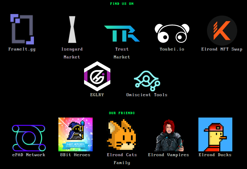 _PhoenixPixels's tweet photo. 📆7 Days - 7 Reasons to ❤️‍🔥 #PhoenixPixels

3️⃣Great collaborations 🤝

Day 1❤️:@ElrondCFAM &amp; @8BitHeroes_NFT, @ElrondDucks
Markets/Tools🛒:@FrameItNFT, @IsengardMarket, @ElrondNFT, @ElrondNFTSwap, @TrustMarketNFT, @eglrycom, @omniscient_tool
Fresh🌱:@ePADNetwork, @elrondvampires1 https://t.co/PkdY5qGQAy
