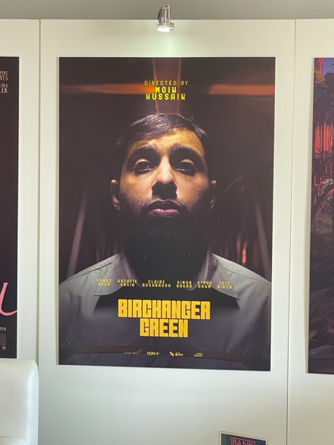 Check out the artwork hanging up in the @BanksideFilms office in #Cannes2022 😎 🎥 @moinwjh @Film4 @BFI_Industry @screenyorkshire  #BirchangerGreen #featurefilm #FarazAyub #BritishCinema #IndieFilm #CannesFilmFestival2022