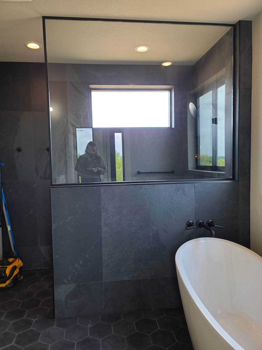 doobeehowser's tweet photo. This one took all the sweat and blood. No tears though. π€£ #glassguy #showerglass https://t.co/8LzBpymlWw