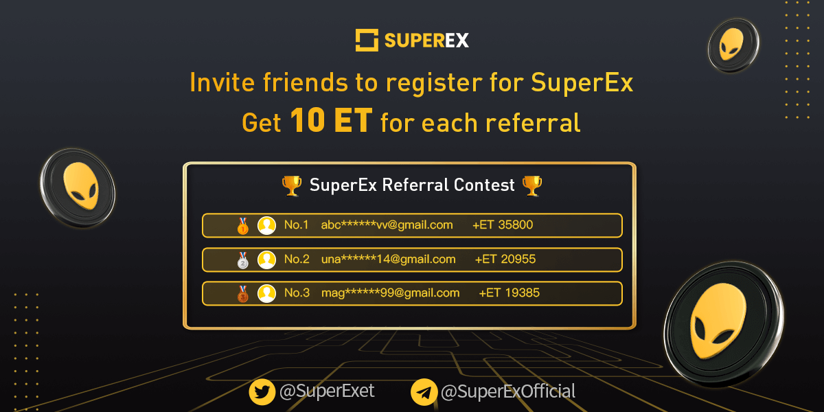 SuperEx's tweet photo. Futures Trading Contest, Bonus Packages with Time-Limit 🔥

Join the event and win up to 50 #ET 🤑

Time➡️ 18th May 0:00 - 23th May 23:59:59 (UTC) 
Details➡️ https://t.co/AsGrsS2fie
 
This contest includes 4 different events, so make sure to check out the full announcement 🚀 https://t.co/Q22d8FhAKg