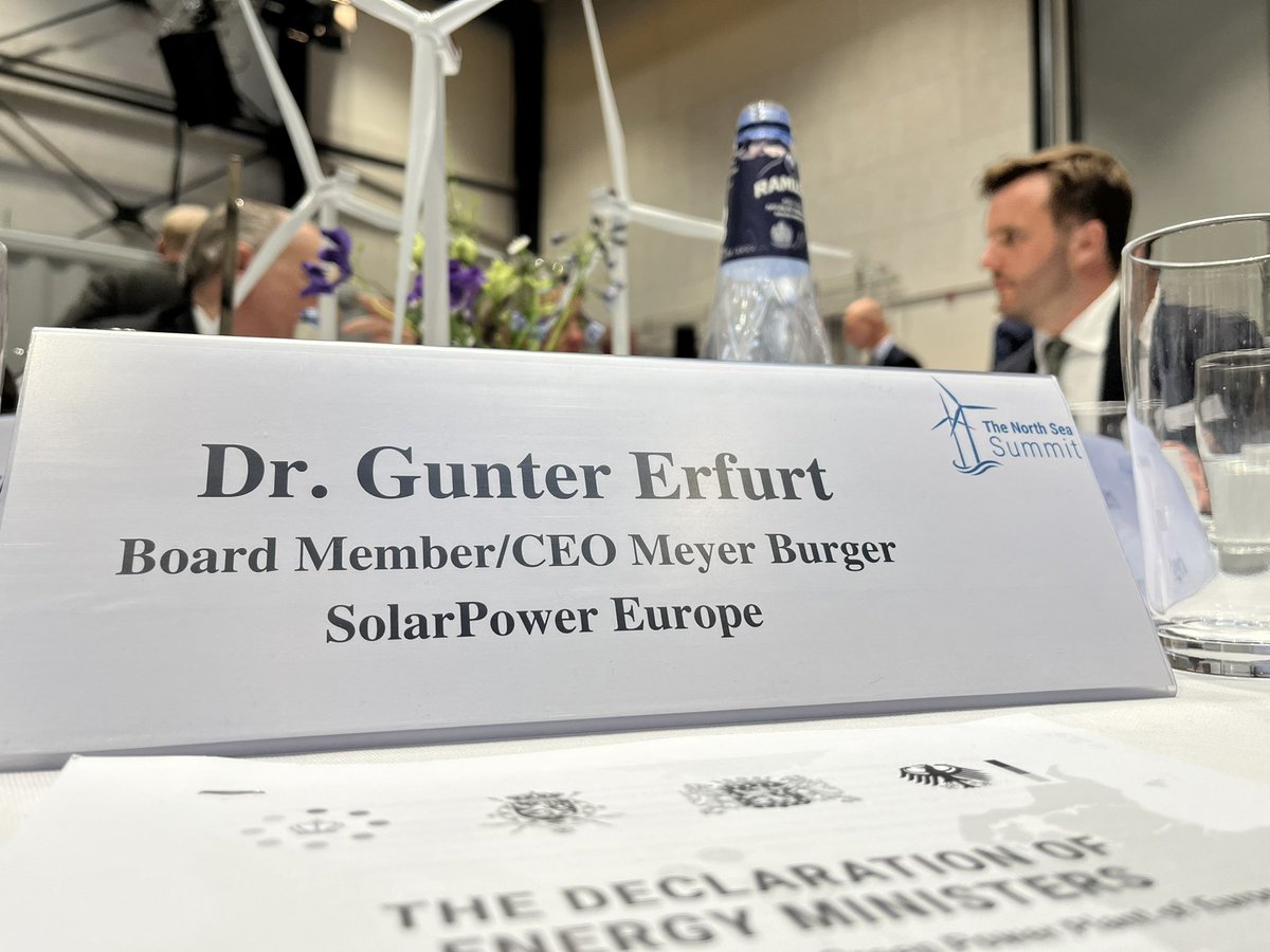 It’s been an honor to attend and witness this historic #NorthSeaSummit meeting representing @SolarPowerEU today. Together with #REPowerEU we are all set for success towards a sustainable, sovereign and affordable energy future in the EU. #meyerburger