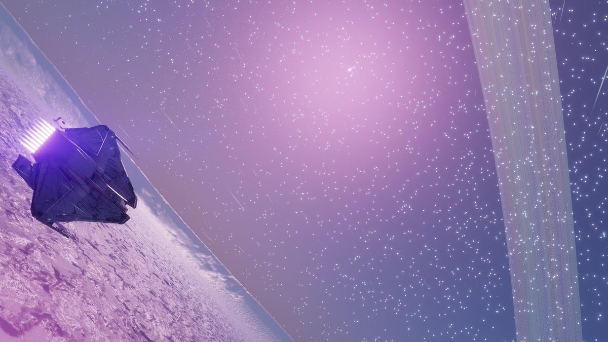 fallharbor's tweet photo. The Void offers some pink landscapes with rainbow rings. 

#FightingFuelForSally #EliteDangerousOdyssey 
@EliteDangerous @smorganmoore 
 #EliteDangerous #EliteCmdrs #StellarScreenshots #Space #Scifi #SPVFA https://t.co/ezzZm9Qa96