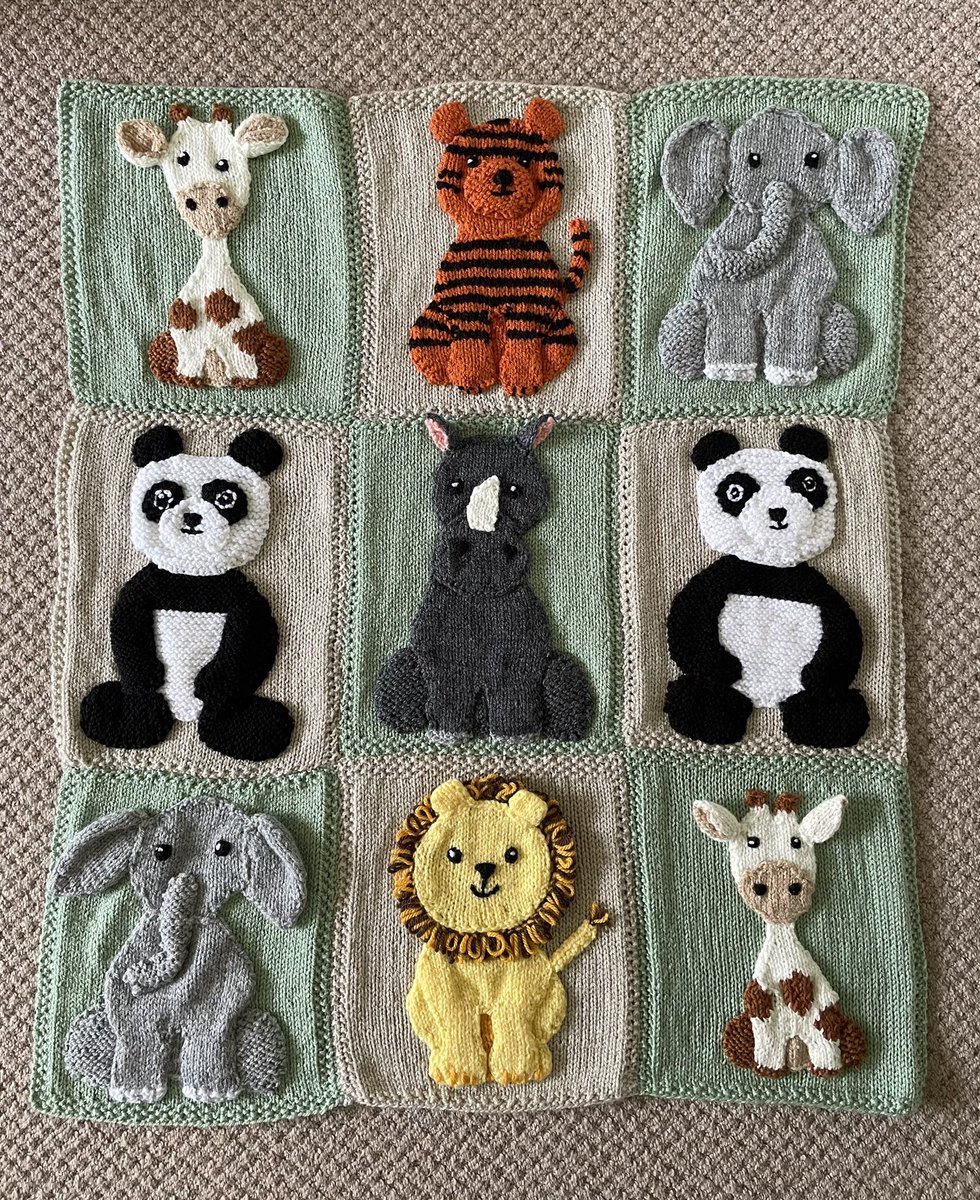 emilykatewilby's tweet photo. @Letsknitmag My Nanna, Gill, has knitted us this beautiful Animal Magic Blanket for her Great Granddaughter who is due next month! 🦁🦏🐯🦒🐘🐼 Absolutely love it, she is so talented! 🧶 #animalmagic #knitalong #letsknit @Letsknitmag https://t.co/1D9wbnwcWU