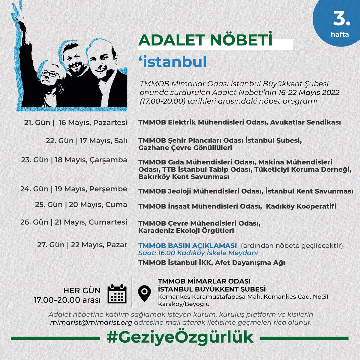 karadenizisyan's tweet photo. Karadeniz Gezi'de Adalet İstiyor!
21 Mayıs Cumartesi günü @CMOistanbul ile birlikte Karadeniz Ekoloji Örgütleri olarak #AdaletNöbeti'ne destek vereceğiz.
haydee Karadeniz Gezi'ye aksın
#GeziyeÖzgürlük https://t.co/2ojN4g4qeA