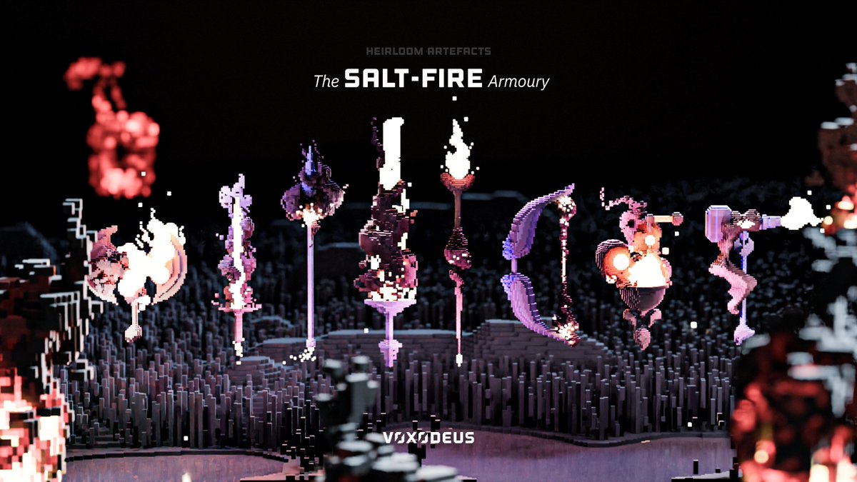 The Heirloom Artefacts below come from the Salt-Fire armoury. Imbued with the Last Measure of Neverquell, these Artefacts can never be extinguished.

Did you get a Salt-Fire artefact? If not, like &amp; RT this for a chance to win a Salt-Fire Artefact! Winner picked 5/23🎉

#VoxoLore