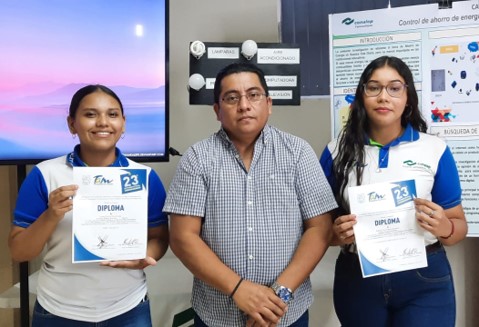 CONALEP_Mex's tweet photo. Muchas felicidades Nancy E. Pérez Alejo y Estrella B. Ramos Reyes alumnas del #CONALEP Tamaulipas por su participación representando México con el proyecto CAEF COVID 19 en la Expo Ciencias Nacional de Costa Rica celebrado del 16 al 18 de Mayo de 2022. https://t.co/PPsPxtNIxS