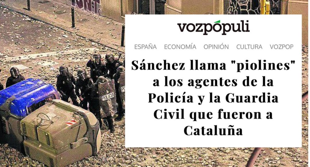 JucilInforma's tweet photo. Piolines es el término con el que se refieren los independentistas catalanes a los policías nacionales y guardias civiles. Hoy ha sido el Presidente, quién los llamó así en el Congreso
¿¿Cuál será la próxima TXACURRAS??🤔
#EquiparacionYa
https://t.co/8iAMfUbpVQ https://t.co/yioZGuwEZf