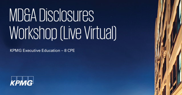 jofischetti's tweet photo. Register now for MD&amp;A Disclosures Workshop, offered May 23–24 (8 hours over 2 days). This live virtual seminar addresses public companies’ increasing focus on the quality of MD&amp;A disclosures in SEC filings. Estimated CPE: 8. https://t.co/HH8AfWPdYy https://t.co/g7iDC7vFdK