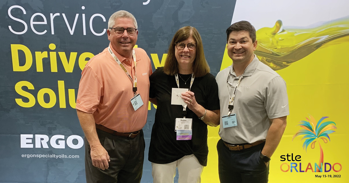 ErgonOils's tweet photo. Congrats to Susan Kovacs with Soltex — day 3 winner of AirPods given away by Ergon’s HyGold team at #STLE2022! #ErgonSpecialtyOils #HyGold #baseoil https://t.co/apYnRdYZKM