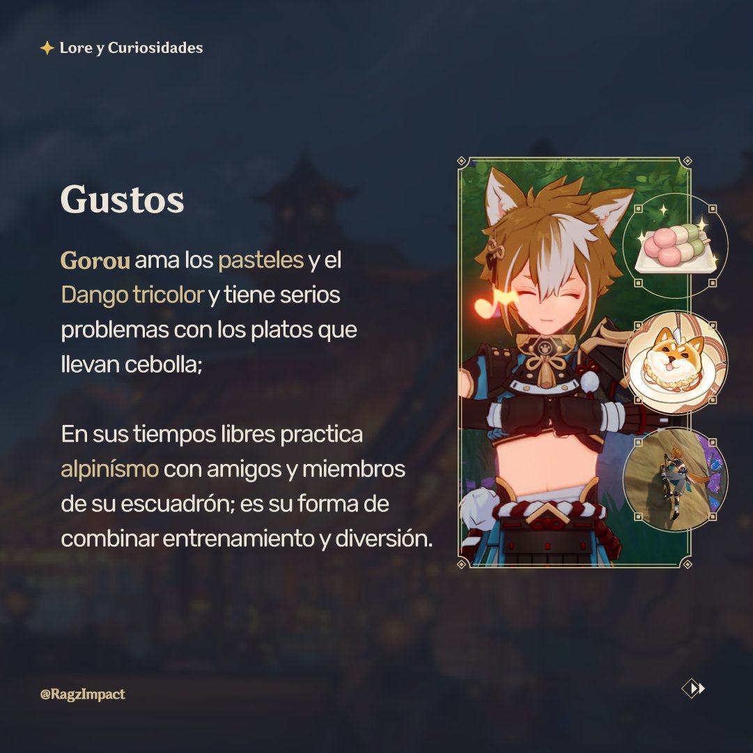 RagzImpact's tweet photo. Feliz Cumpleaños #Gorou 🐶🔶🧡
Te comparto algunas curiosidades sobre él en su día!
#GenshinImpact #GIHiT #hoyoverse
1/2 https://t.co/HuCFlavxan