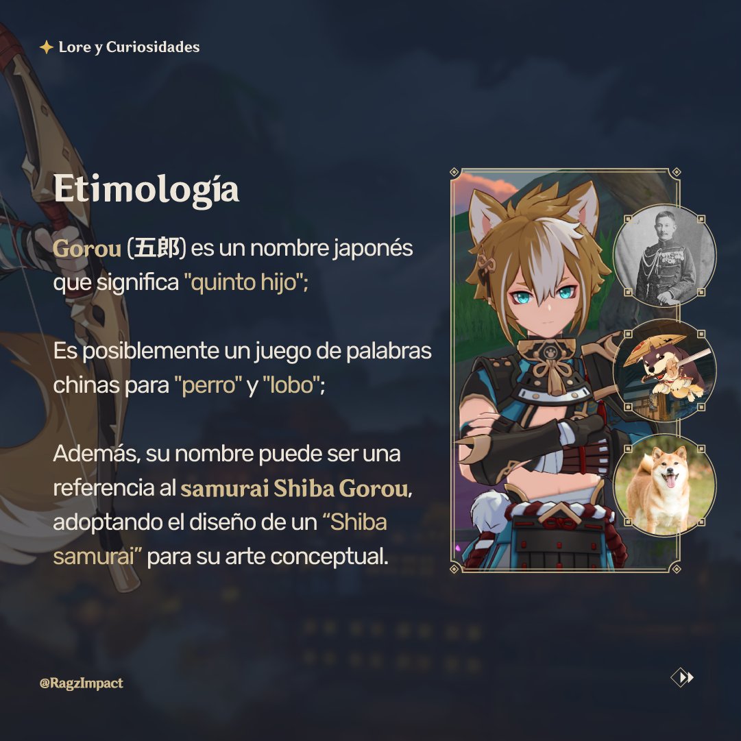 RagzImpact's tweet photo. Feliz Cumpleaños #Gorou 🐶🔶🧡
Te comparto algunas curiosidades sobre él en su día!
#GenshinImpact #GIHiT #hoyoverse
1/2 https://t.co/HuCFlavxan