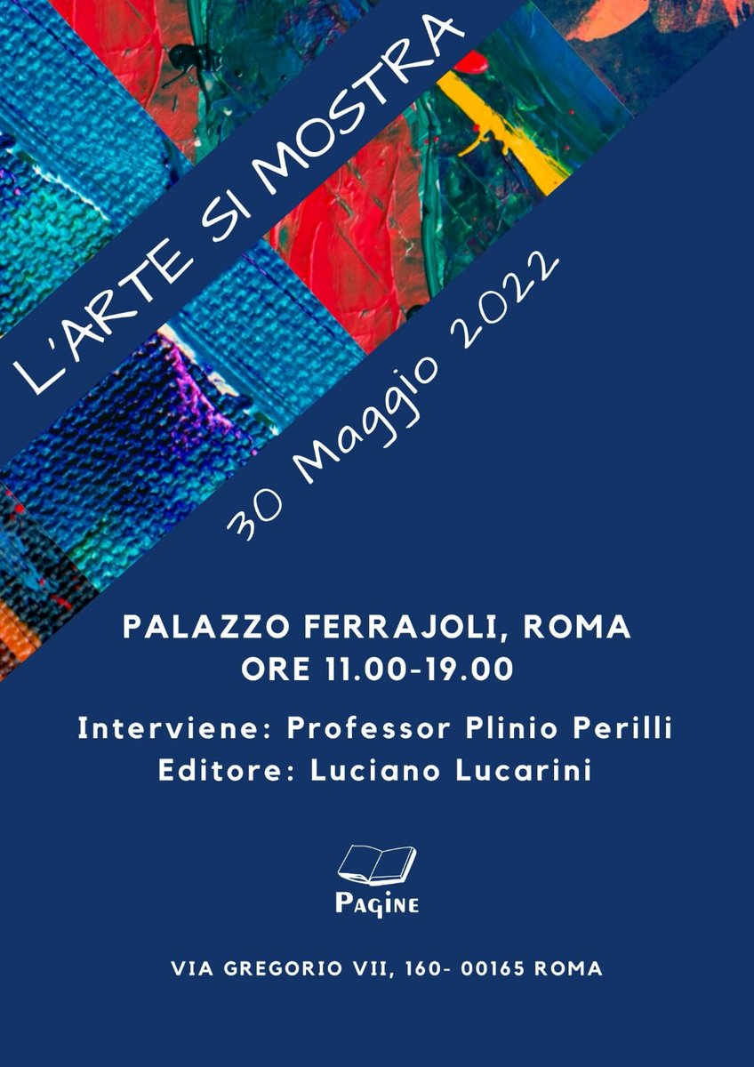 Filippodiaz's tweet photo. Il 30 Maggio al Palazzo Ferrajoli di Roma con tre miei lavori. https://t.co/I1WnHAfmJk