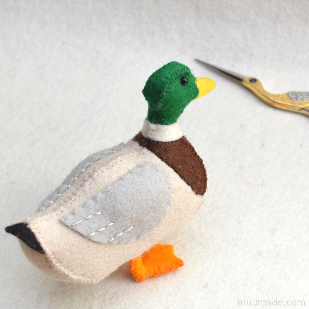 Felt Duck Ornament Gift Tag Package Tie On Pattern