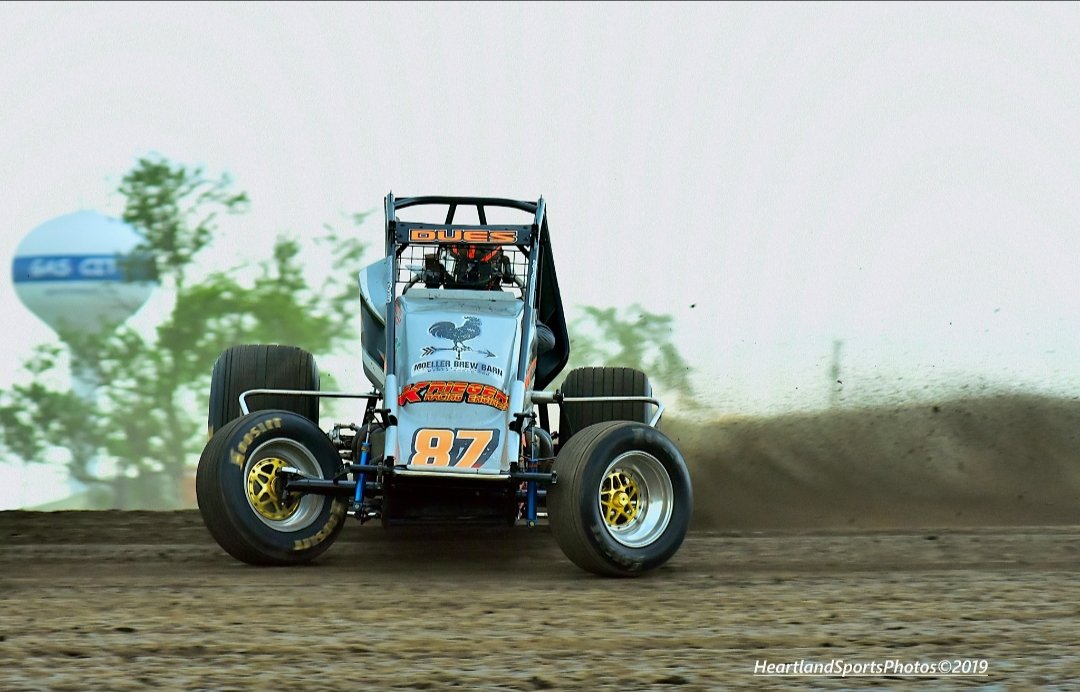 DuesRacing's tweet photo. We will be back in action this weekend @GasCitySpeedway with @BOSSsprints on Friday night for $2,000 to win!  Here is one of our favorite pictures from Gas City in 2019 courtesy of Heartland Sports Photos

Will the silver 87 be making a comeback🤔

2022 car reveal coming soon! https://t.co/Zit4TX7Hz8