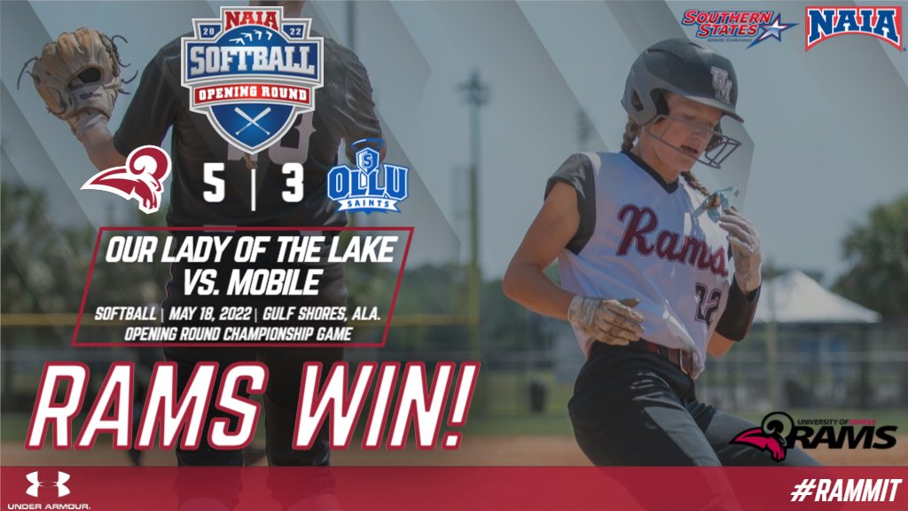 UMobileRams's tweet photo. SB 🥎 | RAMS ARE WORLD SERIES BOUND!

No. 1 Mobile will be one of 10 teams competing for the 2022 @NAIA Softball National Championship in Columbus, Ga. next week after claiming the opening round championship of the Gulf Shores bracket!

#Rammit https://t.co/JCy74jY6Oq