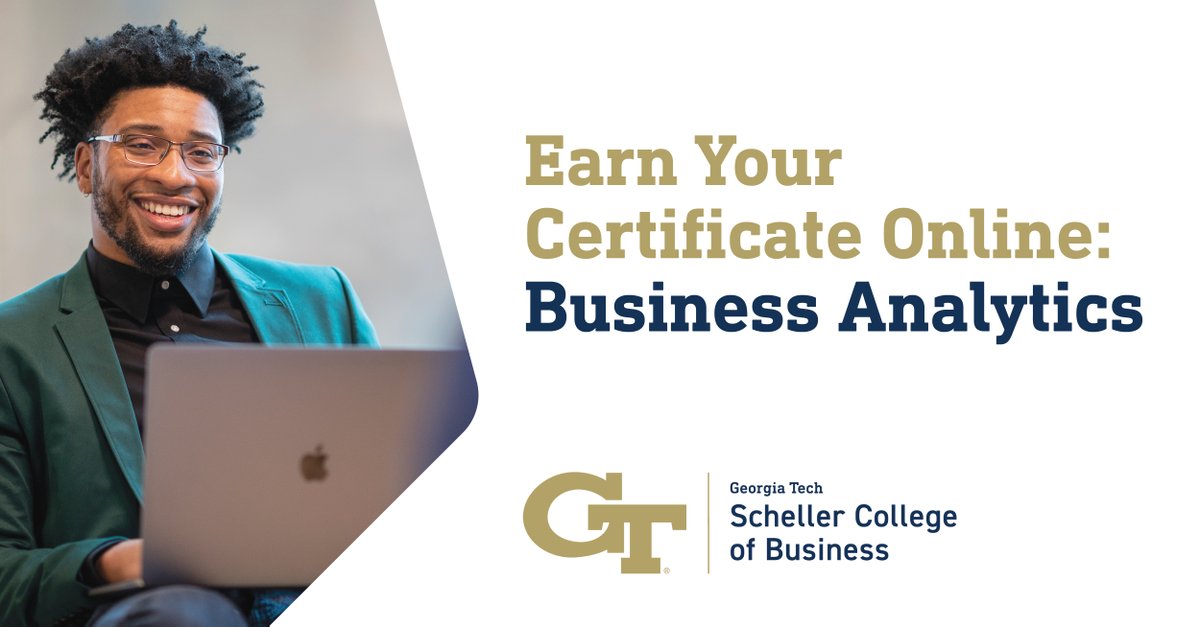 GATechScheller's tweet photo. The Georgia Tech Scheller College of Business is launching a new, 100% online Business Analytics Graduate Certificate. Learn more: https://t.co/PFk8f2B9SN
#WeAreScheller #BusinessAnalytics https://t.co/XEvWgV3suq