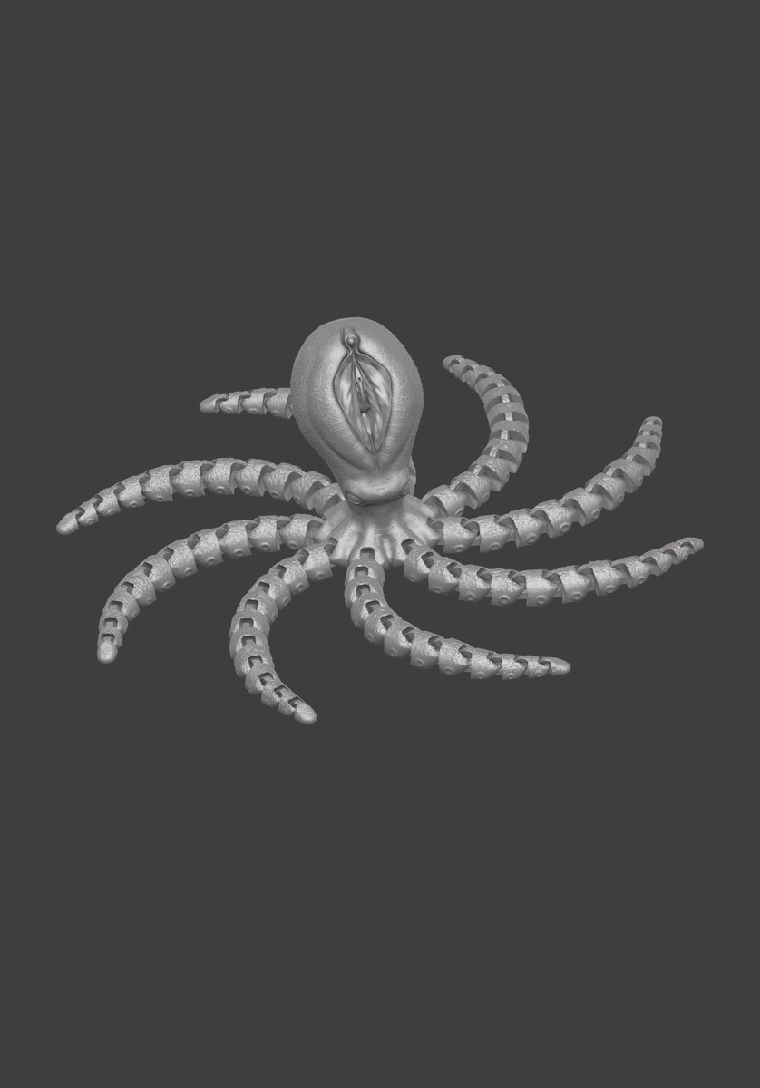 DeadSculpts's tweet photo. My newest 3D creation Octopussy. It is a available on my cults page for 3D printing. The tentacles are flexible after being removed from the printer. https://t.co/WSpcT6BcQj https://t.co/NhVbLKOWUB