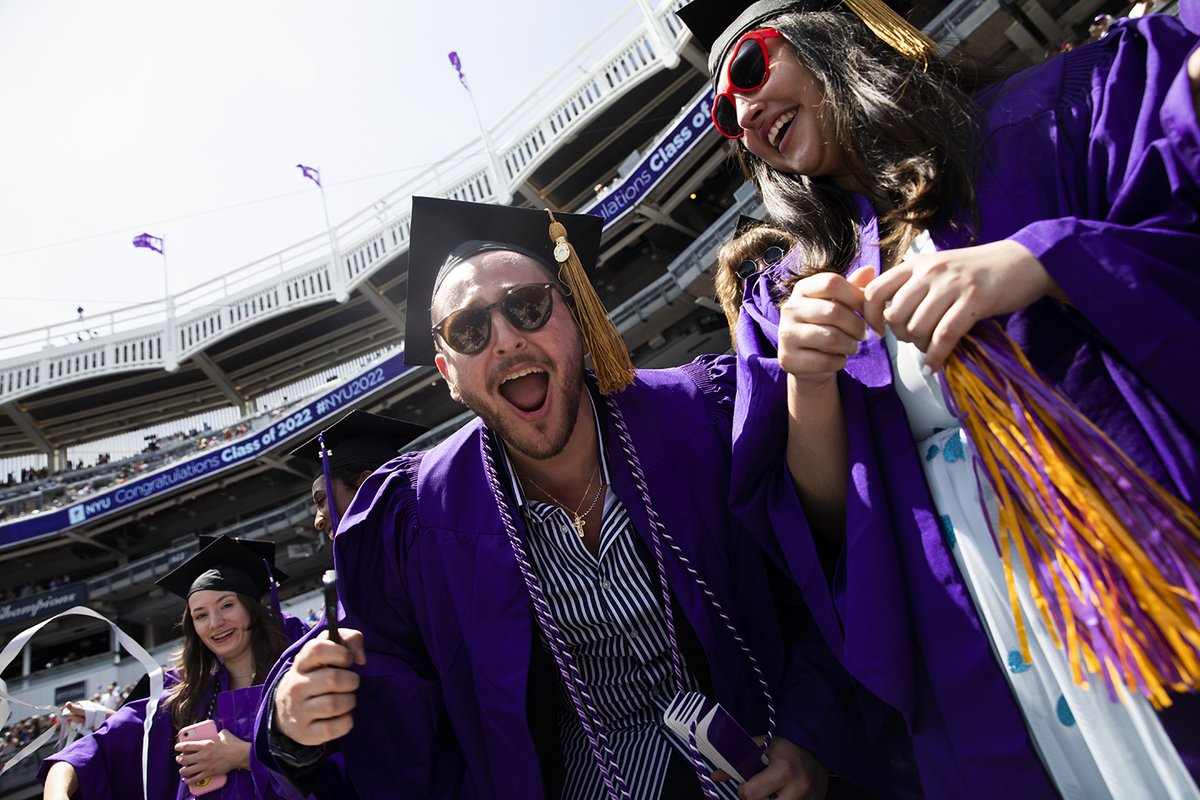 nyuniversity's tweet photo. Class of ’22, congrats! Enjoy this milestone day with your classmates, friends, &amp; family. Bonus: You’ve just joined a group of stellar @NYUAlumni numbering 600,000+! https://t.co/kewibvVywX