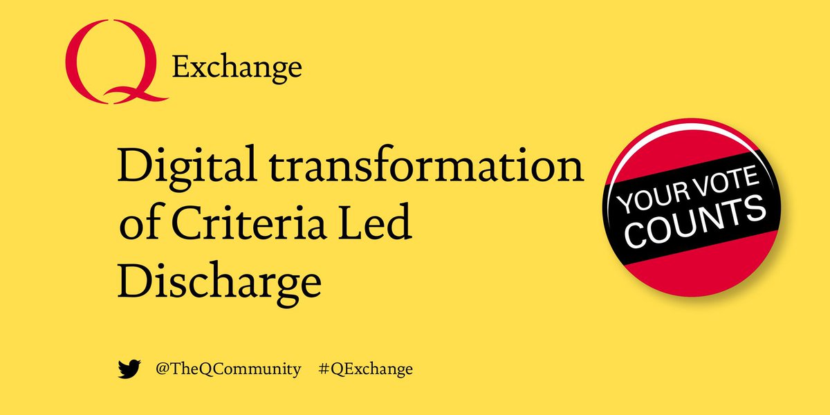 We are utterly delighted our project digitalising criteria led discharge @LeedsHospitals has been shortlisted for funding. Q members @theQCommunity please support our project by voting for us 🙏🏼 @HealthFdn @PicklesDave @Annawinf Voting now open q.health.org.uk/get-involved/q… 🙌🏻☺️