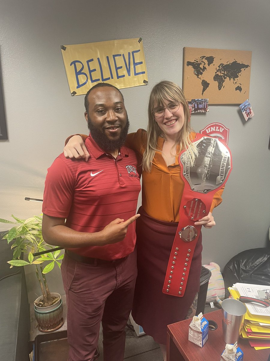 unlvcompliance's tweet photo. On this special #WinItWednesday, we want to recognize our 2022 Compliance Madness champions❗️

Team Champions: Red Rangers 🏆
Individual Champion: Kim Jennison ☝️ https://t.co/ITYMJWfcLi