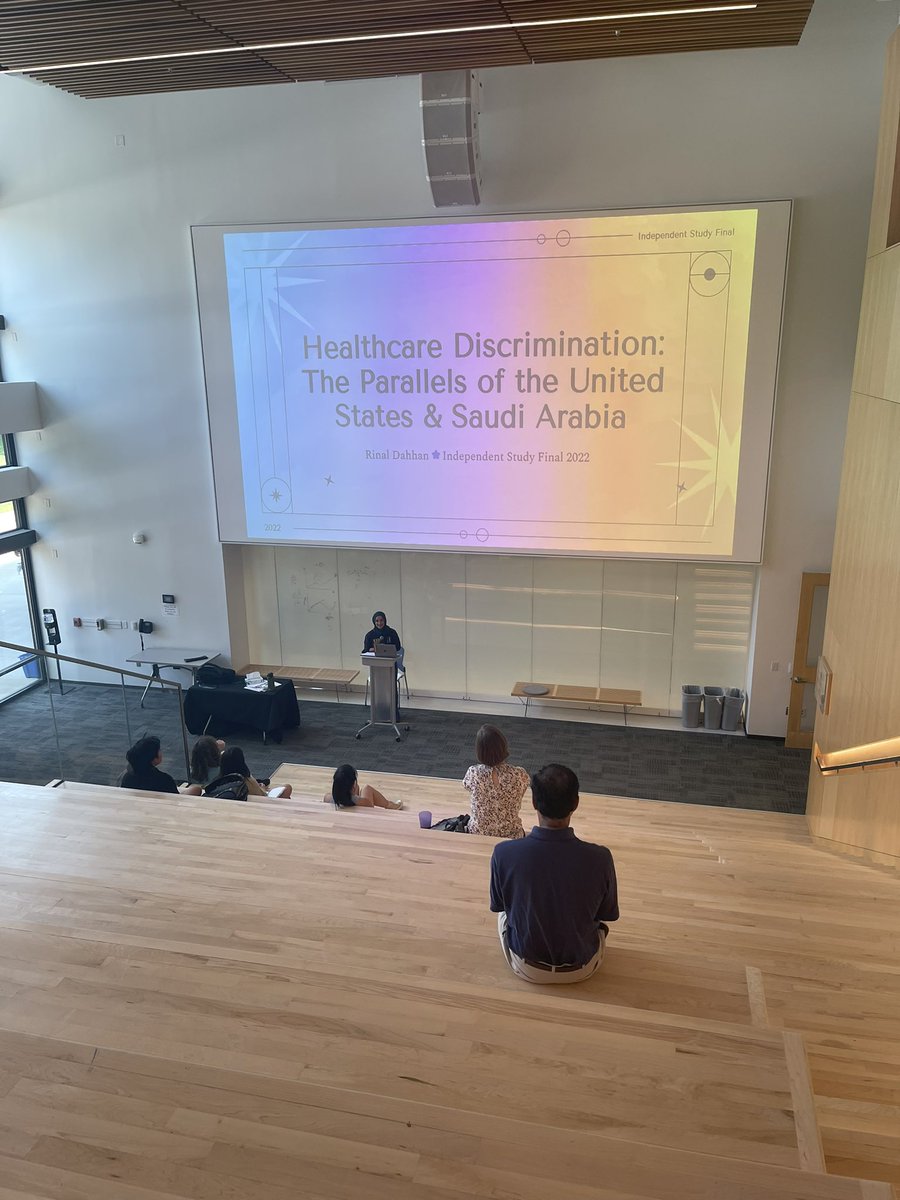 So proud of Rinal for taking charge of her independent study and talking such a controversial subject: healthcare discrimination in the US and Saudi Arabia. <a href="/drdahhan/">Talal Dahhan, MD, MMEL, MHA 🇸🇦🇺🇸</a> <a href="/DurhamAcademy/">Durham Academy</a>