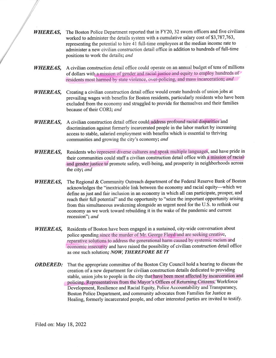HowieCarrShow's tweet photo. BREAKING: District Boston City Councilor introduces motion to do away w/police details in Boston &amp; replace cop flaggers with jailbird flagmen, er, persons, as part of "restorative" justice.

Unclear whether Caucausian ex-cons would be encouraged to apply for the "union" jobs.... https://t.co/sppVY5CTu9