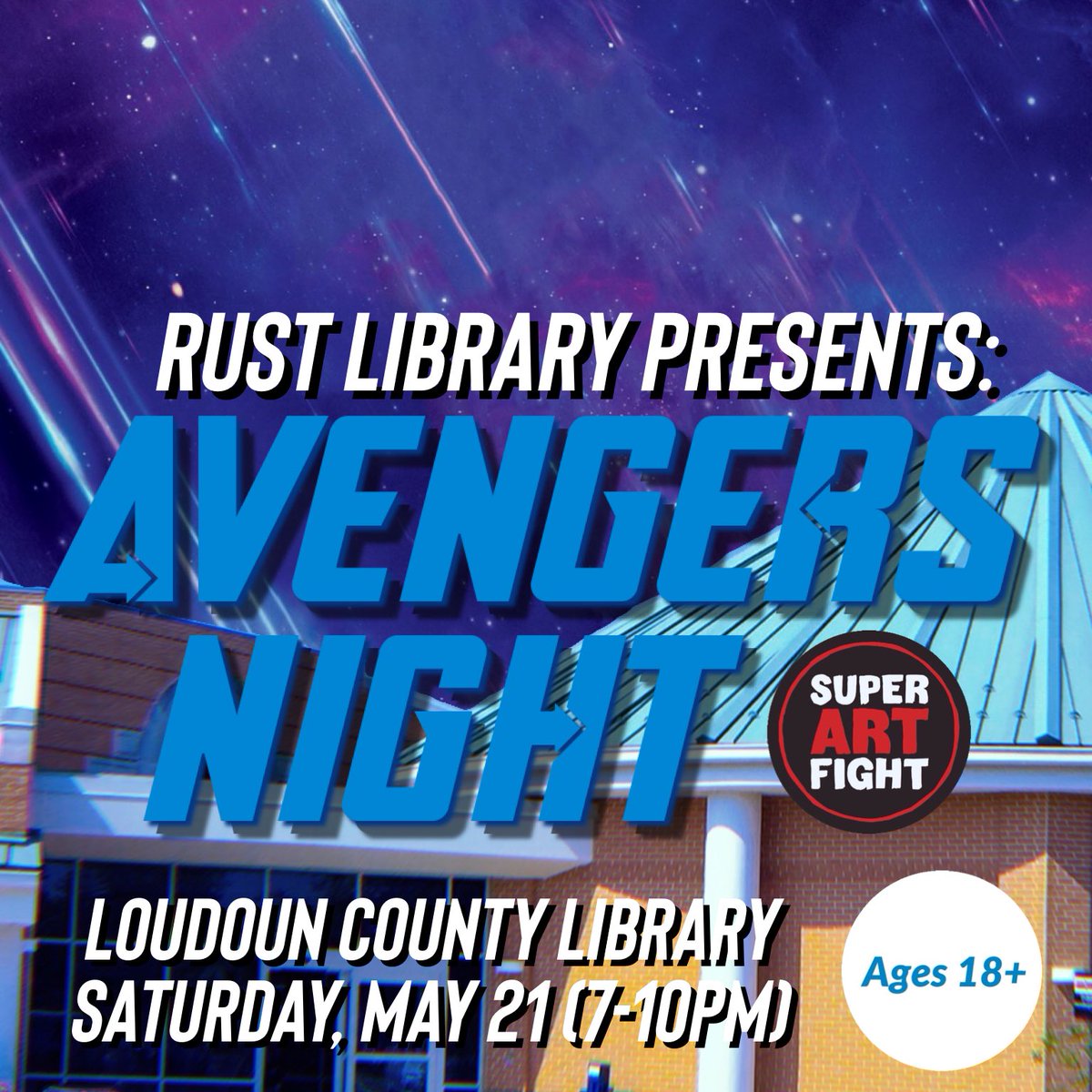 SuperArtFight's tweet image. ASSEMBLE WITH US! 💪 #RustLibrary #AvengersNight