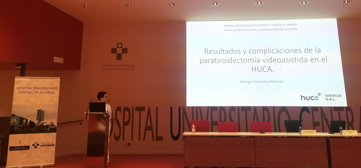 ORL_HUCA's tweet photo. Hoy @casanuevaRM ha presentado los resultados de la MIVAP en nuestro hospital, durante la I Jornada de Patología Paratiroidea y Cáncer de Tiroides  @HUCA_Asturias https://t.co/WUYvoUztOc