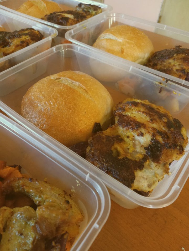 Heading out with <a href="/RedCedarCN/">Red Cedar Community Network</a> today with some fabulous Tahini marinated chicken thighs, roasted rainbow sweet potatoes, and sourdough rolls! Meet us at the <a href="/MonroeWALibrary/">Monroe Library</a> starting at noon! #NoBarriers #NoQuestions #NoCharge