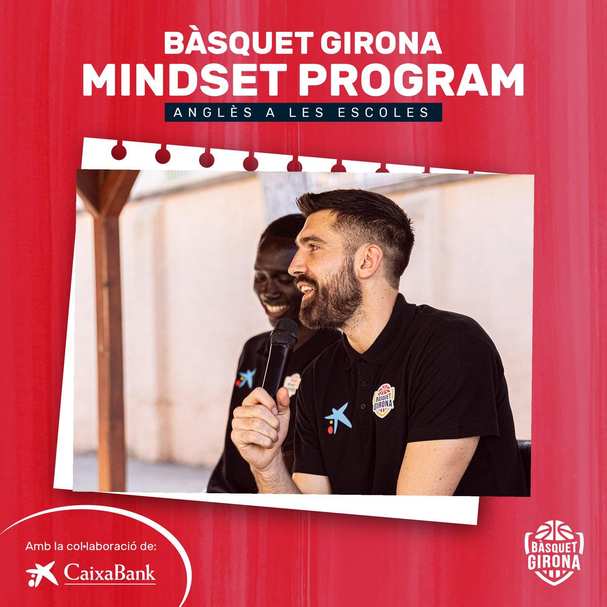 BasquetGirona's tweet photo. 𝗘𝗟 𝗕𝝠̀𝗦𝗤𝗨𝗘𝗧 𝗤𝗨𝗘 𝗦❤️𝗠
🇬🇧⛹️♀️⛹️♂️ Aquest matí hem visitat l'escola #EsteveCarles de Lloret de Mar en el marc de la iniciativa del club #BGMindsetProgram amb el suport de @caixabank_cat 🙌
📷 @clubcreatiu
#CreixemJunts #SomhiGirona #OrgullGironí https://t.co/S2DtI9dn7x