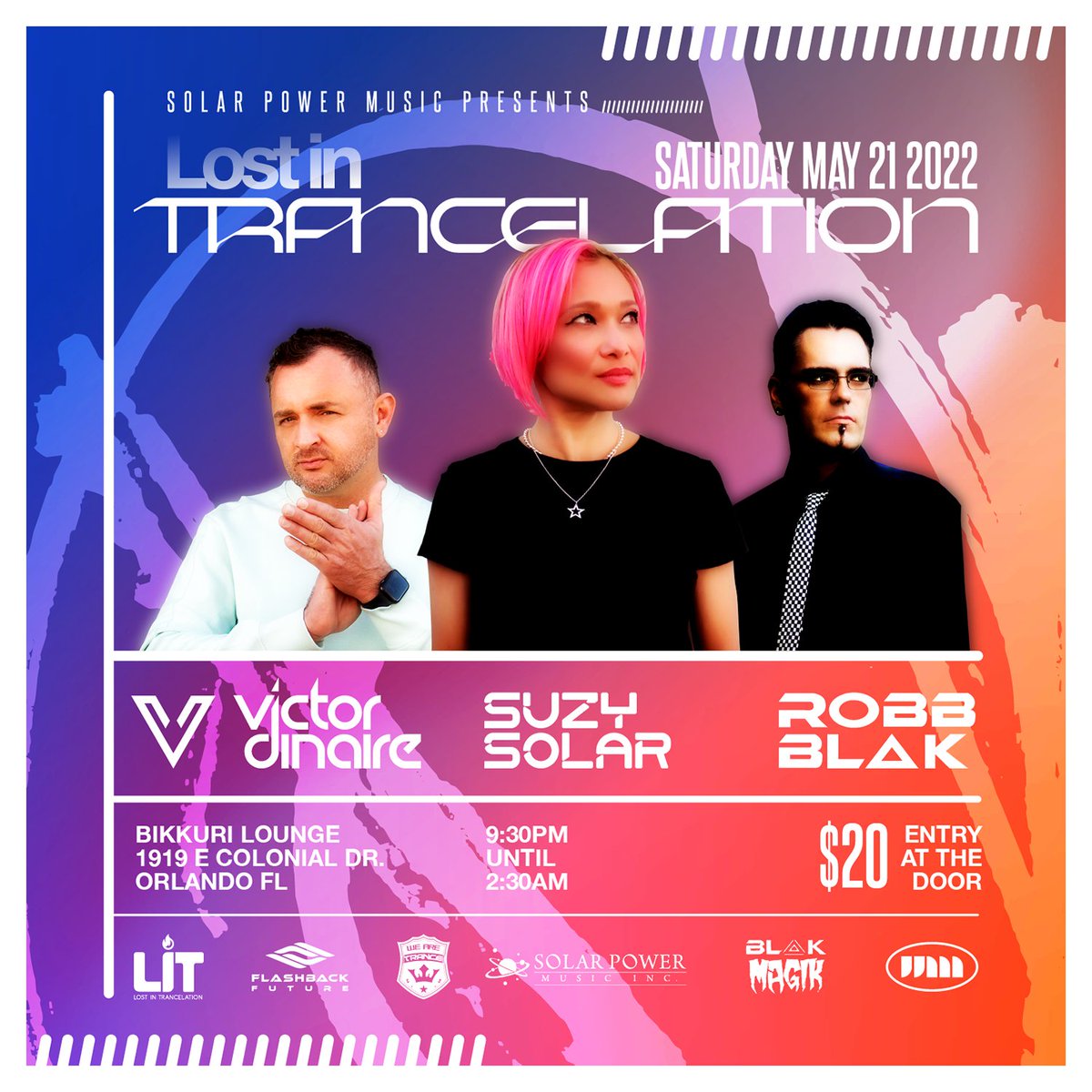 victordinaire's tweet photo. This Saturday in Orlando! Performing with @DjSuzySolar  and @DJRobbBlak at Bikkuri Lounge #trancefamily #flashbackfuture #lostepisode https://t.co/IBcCE7ynbY