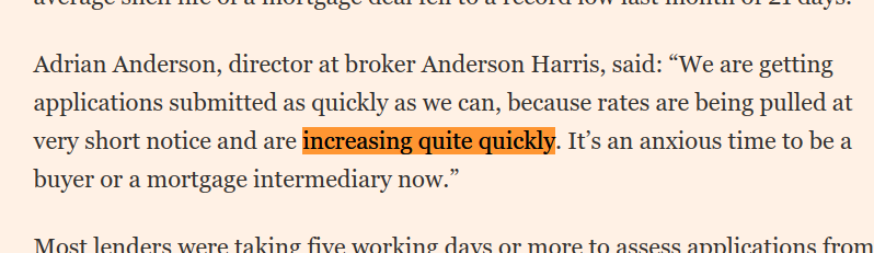 Adjoinhomes's tweet photo. Now this. Mortgage rates are changing so fast that brokers hasten in fear of banks withdrawing the offer.
As if everything else in the #housingmarket was just right...
#reasonablerealestate https://t.co/9x11dkusx6
