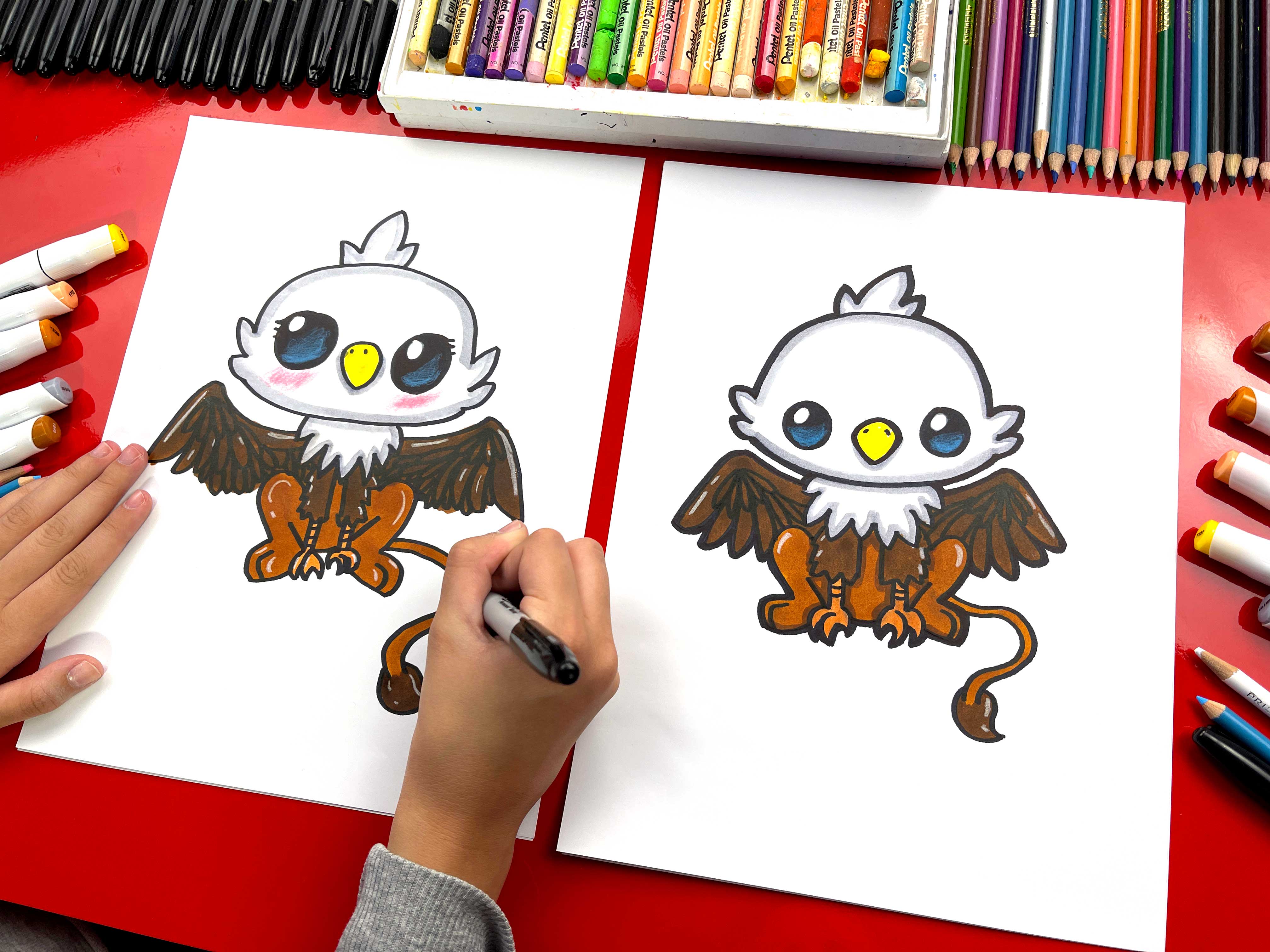 Art For Kids Hub on X: Hadley and I are learning how to draw a super cute  griffin! We hope you and your kids have a lot of fun drawing this mythical